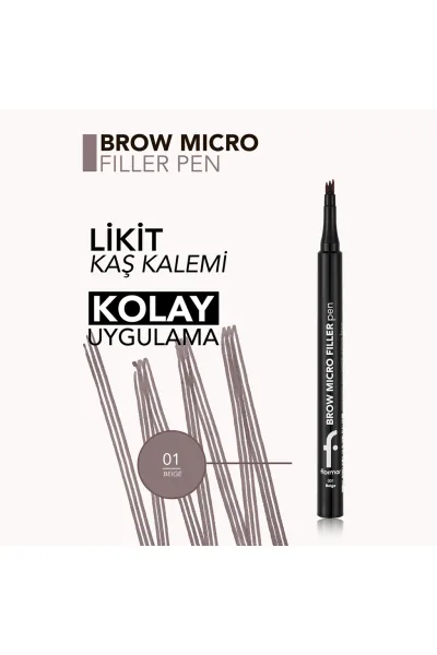  تصویر 1 : مداد ابرو با نوک شانه‌ای کاربردی و جلوه طبیعی رنگ Beige بژ Brow Micro Filler Spoolie Tip Natural Finish Brow Pencil 1 Beige فلورمار Flormar 