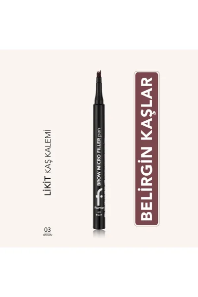  تصویر 1 : مداد ابرو تار به تار با نوک شانه‌ای Brown قهوه‌ای با جلوه طبیعی Brow Micro Filler Spoolie Tip Natural Finish Brow Pencil 3 Brown فلورمار Flormar 