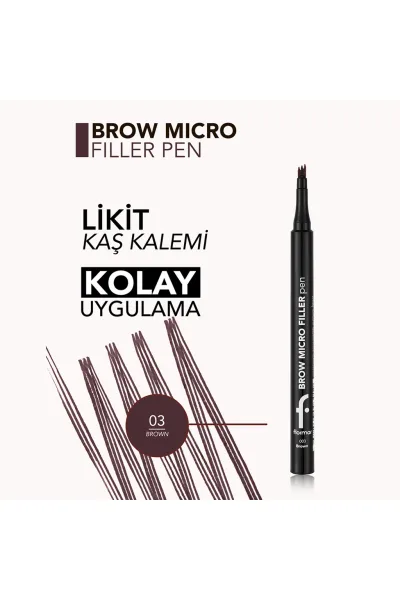  تصویر 2 : مداد ابرو تار به تار با نوک شانه‌ای Brown قهوه‌ای با جلوه طبیعی Brow Micro Filler Spoolie Tip Natural Finish Brow Pencil 3 Brown فلورمار Flormar 