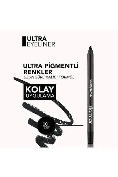  تصویر 4 : مداد چشم مات با نوک نرم و پیگمنت بالا Jet Black مشکی خالص Ultra Highly Pigmented Soft Tip Matte Eye Pencil Jet Black 1 Jet Black فلورمار Flormar 