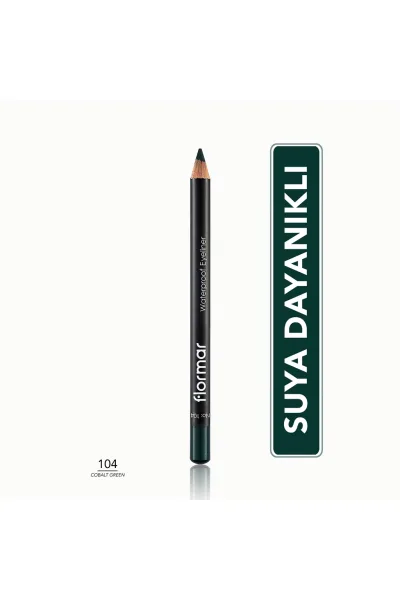  تصویر 1 : مداد چشم مات ضدآب با پیگمنت بالا Cobalt Green سبز شماره ۱۰۴ Waterproof Highly Pigmented Matte Eye Pencil 104 Cobalt Green فلورمار Flormar 