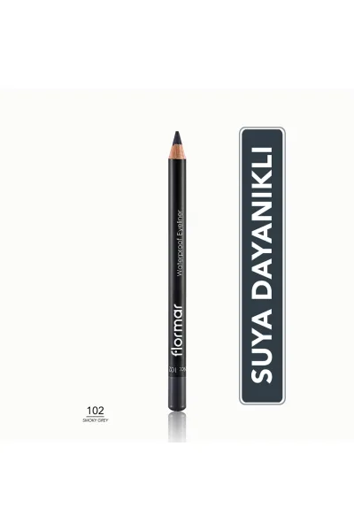  تصویر 1 : مداد چشم مات و ضدآب با پیگمنت بالا رنگ Smoky Grey خاکستری دودی Waterproof Highly Pigmented Matte Eye Pencil 102 Smoky Grey فلورمار Flormar 
