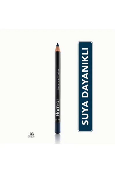  تصویر 1 : مداد چشم مات ضدآب و پررنگ Navy Blue سرمه‌ای آبی با ماندگاری بالا Waterproof Highly Pigmented Matte Eye Pencil 103 Navy Blue فلورمار Flormar 
