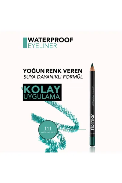  تصویر 4 : مداد چشم مات ضدآب و پررنگ Intensive Jade سبز یشمی با ماندگاری بالا Waterproof Highly Pigmented Matte Eye Pencil 111 Intensive Jade فلورمار Flormar 