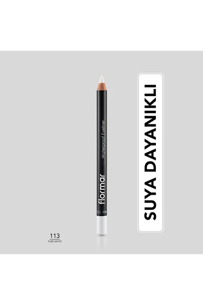  تصویر 1 : مداد چشم مات ضدآب و پررنگ Pure White؛ سفید خالص با ماندگاری بالا Waterproof Highly Pigmented Matte Eye Pencil 113 Pure White فلورمار Flormar 