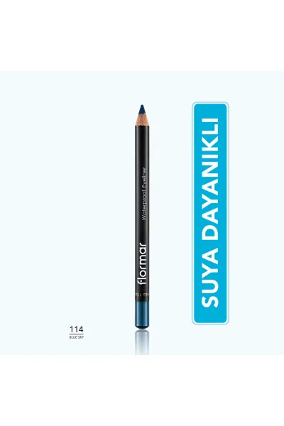  تصویر 1 : مداد چشم مات ضدآب با پیگمنت بالا Blue Sky رنگ آبی آسمانی Waterproof Highly Pigmented Matte Eye Pencil 114 Blue Sky فلورمار Flormar 