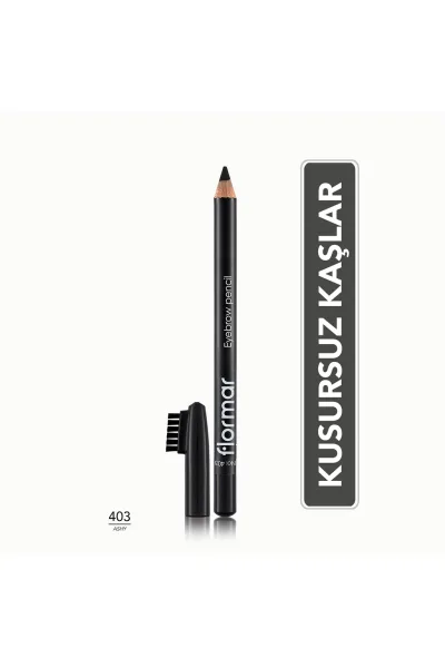  تصویر 1 : مداد ابرو نوک نرم و براش‌دار Ashy خاکستری برای ابروهایی طبیعی Soft Tip Blending Brush Brow Pencil 403 Ashy فلورمار Flormar 