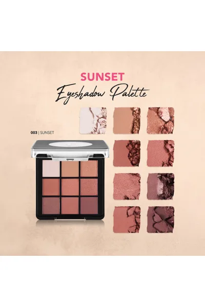  تصویر 4 : پالت سایه چشم Sunset رنگ غروب آفتاب با بافت کرمی و براق Eye Shadow Palette Creamy Texture Shimmer Eyeshadow Palette 3 Sunset فلورمار Flormar 
