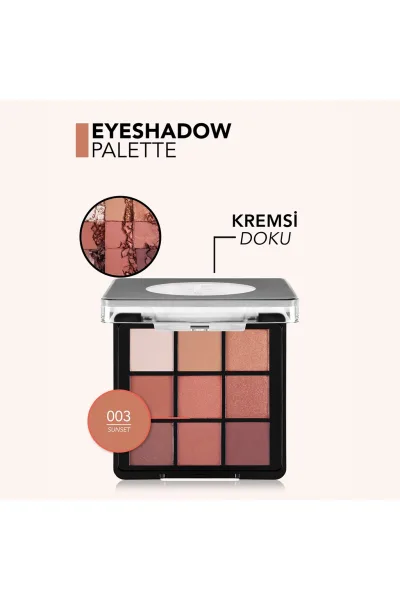  تصویر 6 : پالت سایه چشم Sunset رنگ غروب آفتاب با بافت کرمی و براق Eye Shadow Palette Creamy Texture Shimmer Eyeshadow Palette 3 Sunset فلورمار Flormar 