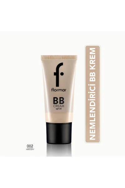 تصویر 1 : بی‌بی کرم SPF20 شماره 002 Fair Light  رنگ روشن با ته‌رنگ سرد Creamy SPF20 BB Cream 2 Fair Light Cool Undertone فلورمار Flormar 