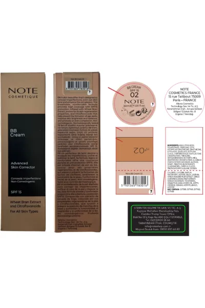  تصویر 1 : کرم بی‌بی فوندیشن رنگ 02 Beige بژ روشن با پوشش طبیعی نوت Note 