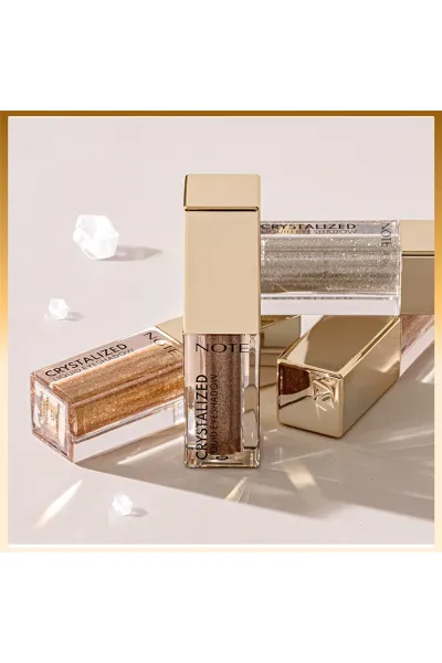  تصویر 2 : سایه چشم مایع براق رنگ 02 Miracle Light  طلایی درخشان برای آرایش چشم نوت Note 