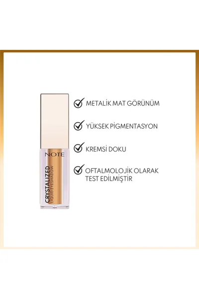  تصویر 5 : سایه چشم مایع براق رنگ 02 Miracle Light  طلایی درخشان برای آرایش چشم نوت Note 