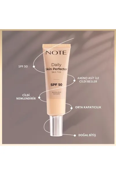  تصویر 1 : کرم‌پودر تینت پوست Daily Skin Perfector رنگ 100 Nude پوستی نوت Note 