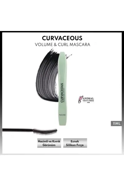  تصویر 4 : ریمل حجم‌دهنده و فرکننده مژه Curvaceous رنگ Siyah (مشکی) نوت Note 