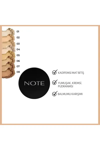  تصویر 2 : پودر فشرده ابریشمی درخشان 06 Dark Honey  قهوه‌ای روشن طبیعی نوت Note 