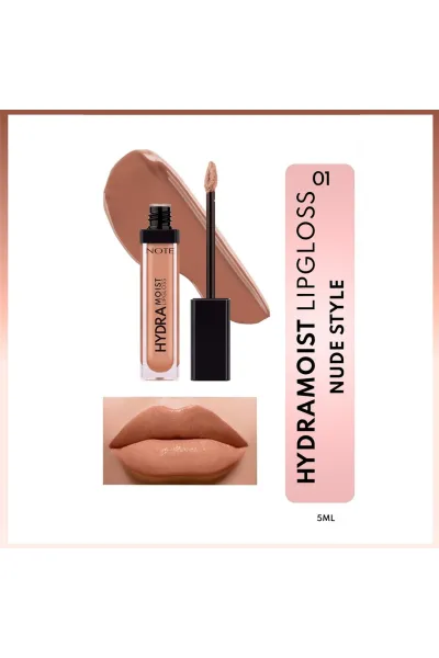  تصویر 1 : لیپ گلاس Hydramoist مرطوب‌کننده رنگ 01 Nude Style  قهوه‌ای روشن نوت Note 