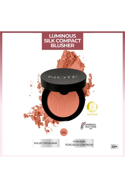  تصویر 2 : رژگونه فشرده لومینوس ابریشمی 04 Soft Peach  هلویی روشن و درخشان نوت Note 