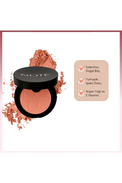  تصویر 3 : رژگونه فشرده لومینوس ابریشمی 04 Soft Peach  هلویی روشن و درخشان نوت Note 
