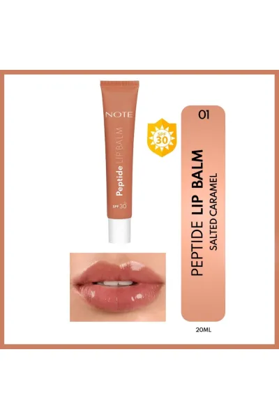  تصویر 2 : بالم لب پپتاید SPF30 رنگ 01 Salted Caramel قهوه‌ای کاراملی نوت Note 