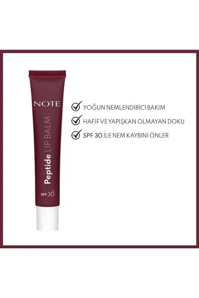  تصویر 3 : بالم لب رنگی پپتیدی SPF 30  مرطوب‌کننده  رنگ 04 Berry Glow شرابی نوت Note 
