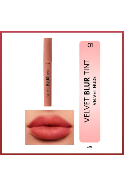  تصویر 5 : رژ لب مات مخملی مرطوب‌کننده رنگ 01 Velvet Nude قهوه‌ای روشن نوت Note 