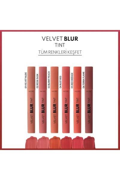  تصویر 7 : رژ لب مات مخملی مرطوب‌کننده رنگ 01 Velvet Nude قهوه‌ای روشن نوت Note 