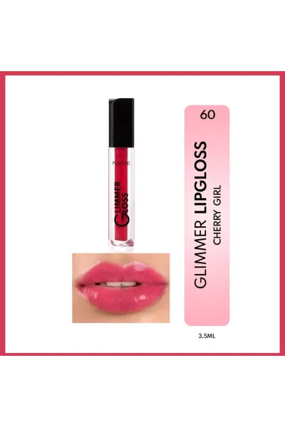  تصویر 2 : لیپ گلاس 60 Cherry Girl  براق و مرطوب‌کننده با رنگ قرمز گیلاسی نوت Note 
