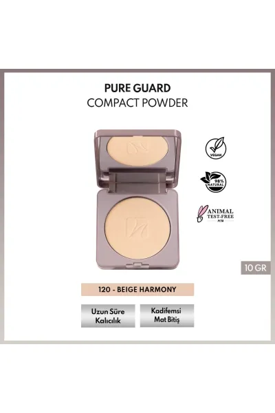  تصویر 4 : پودر کامپکت صورت با پوشش طبیعی رنگ 120 Beige Harmony بژ روشن نوت Note 