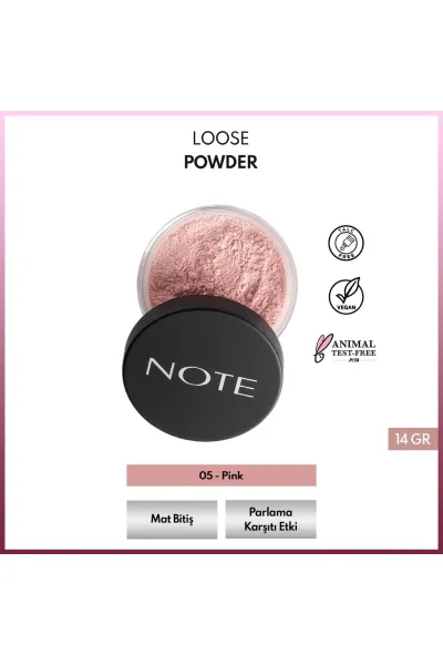  تصویر 2 : پودر فیکس Loose Powder Pembe؛ رنگ صورتی برای آرایش مات و یکدست نوت Note 
