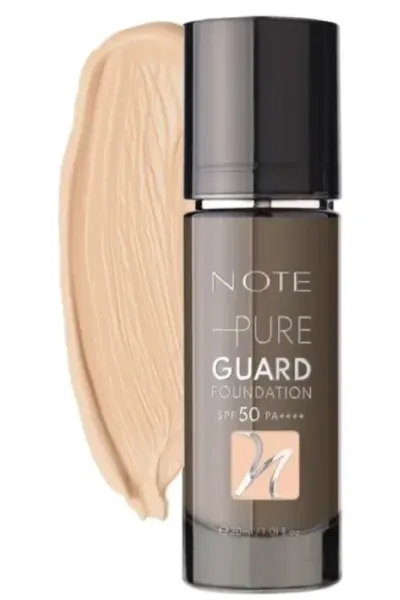 خرید و قیمت کرم پودر Pure Guard شماره 110 Yellow؛ مناسب پوست با ته‌رنگ زرد Note نوت اصل