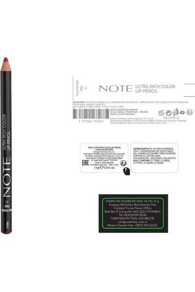  تصویر 1 : مداد لب ۱۳ هالیوود پینک Hollywood Pink صورتی پررنگ با رنگ‌دهی بالا نوت Note 