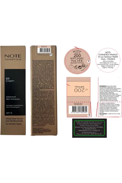  تصویر 1 : کرم بی‌بی و فونداسیون 200 Soft Ivory؛ رنگ عاجی روشن با پوشش طبیعی نوت Note 