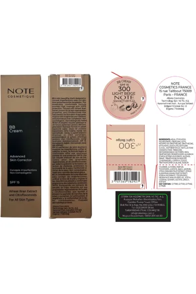  تصویر 1 : کرم بی‌بی و فاندیشن 300 Light Beige  بژ روشن با پوشش طبیعی نوت Note 