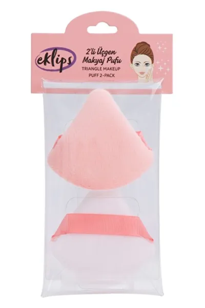 ست پاف آرایشی مثلثی دو عددی برای پخش دقیق پنکیک و کرم پودر Eklips 