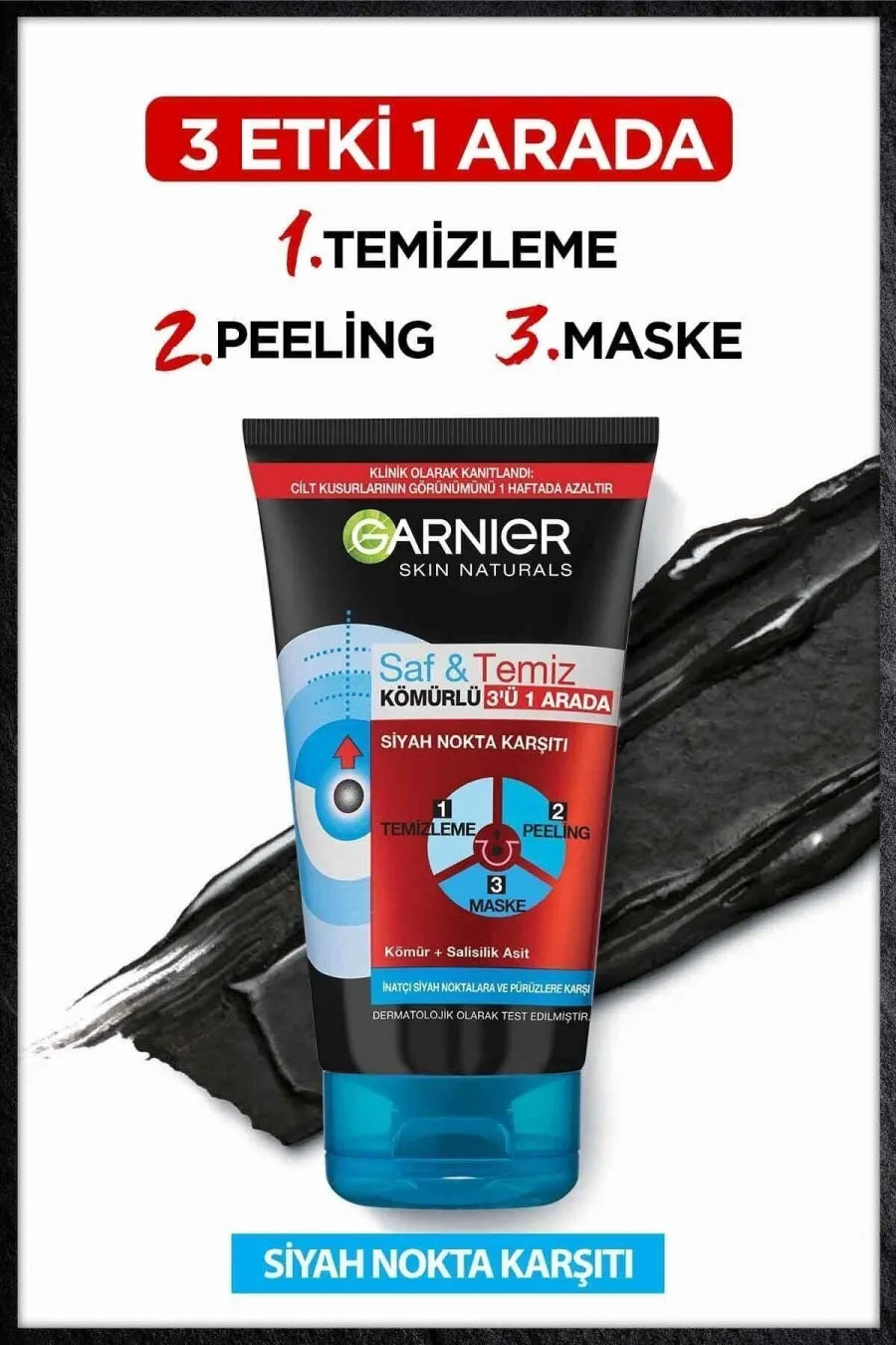 ویژگیهای اسکراب زغال گارنیر Garnier با عملکرد سهگانه پاککننده، لایهبردار و ماسک ویژگیهای اسکراب زغال گارنیر Garnier با عملکرد سهگانه پاککننده، لایهبردار و ماسک