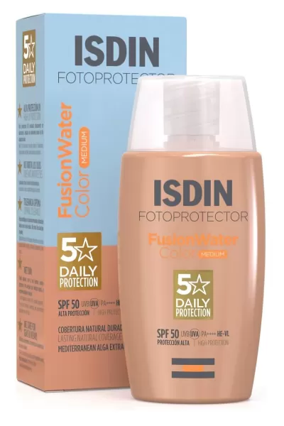 خرید و قیمت ضدآفتاب رنگی فیوژن واتر مدیوم ISDIN  ایزدین اصل