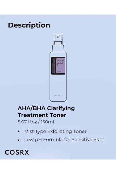  تصویر 14 : تونر برطرف کننده جوش و لایه بردار AHA + BHA کوزارکس COSRX 