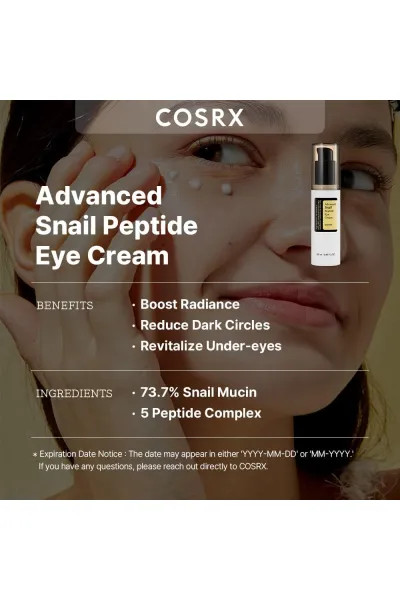  تصویر 1 : کرم دور چشم پپتید حلزون کوزارکس COSRX 