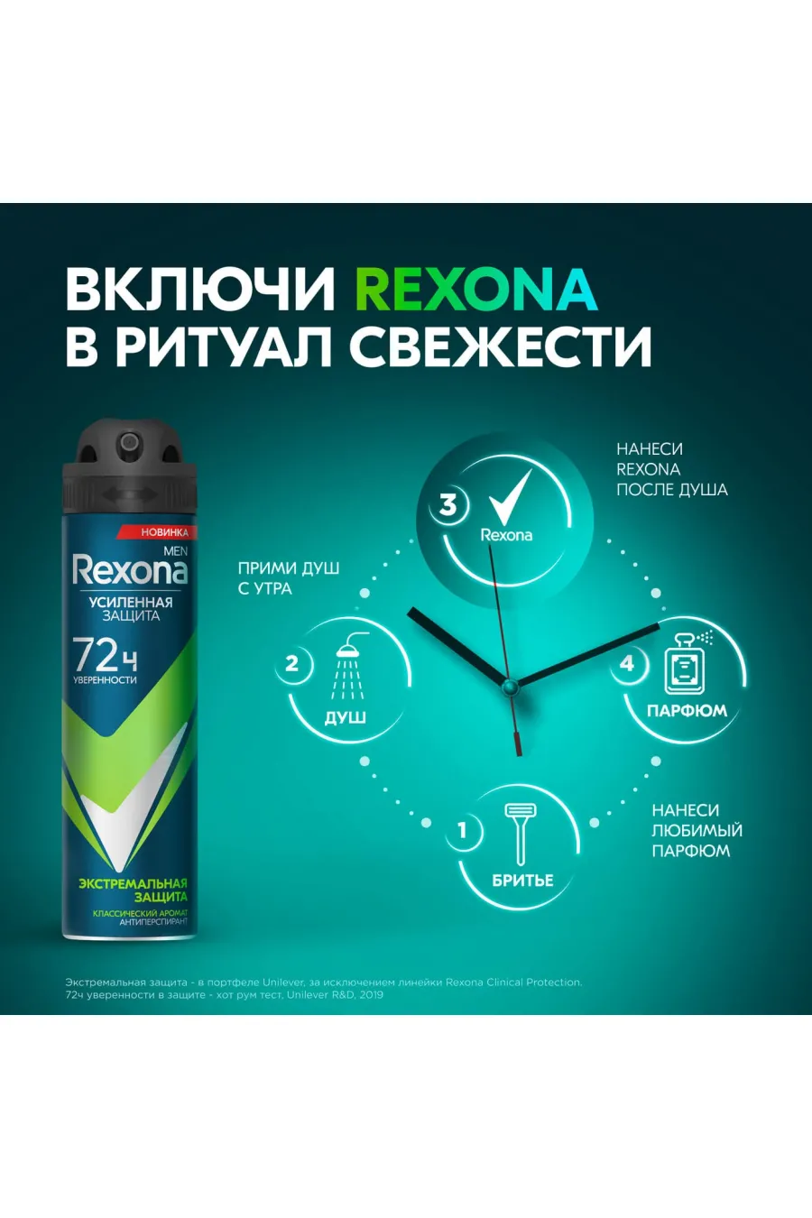 مدیریت هوشمند تعریق با اسپری ضد تعریق ۷۲ ساعته رکسونا Rexona در روتین تازگی