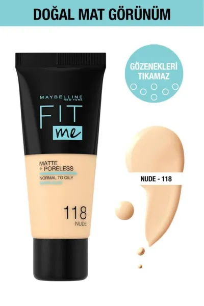 خرید و قیمت کرم پودر پوست چرب شماره Maybelline New York 118 میبلین نیویورک اصل