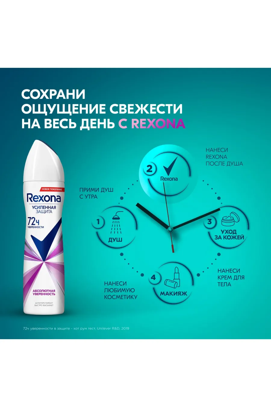 نحوه استفاده از اسپری ضد تعریق ۷۲ ساعته رکسونا Rexona برای حفظ تازگی در طول روز