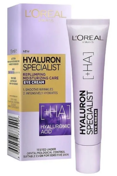 خرید و قیمت کرم دور چشم هیالورونیک اسید پلاس L'Oreal Paris  لورال پاریس اصل