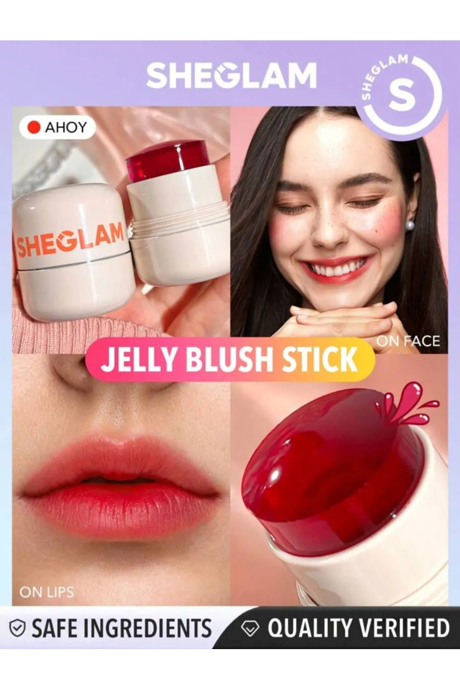 ترکیبات مؤثر تینت ژله ای لب و گونه رنگ Ahoy شیگلم Sheglam با جلوه لطیف و طبیعی ترکیبات مؤثر تینت ژله ای لب و گونه رنگ Ahoy شیگلم Sheglam با جلوه لطیف و طبیعی