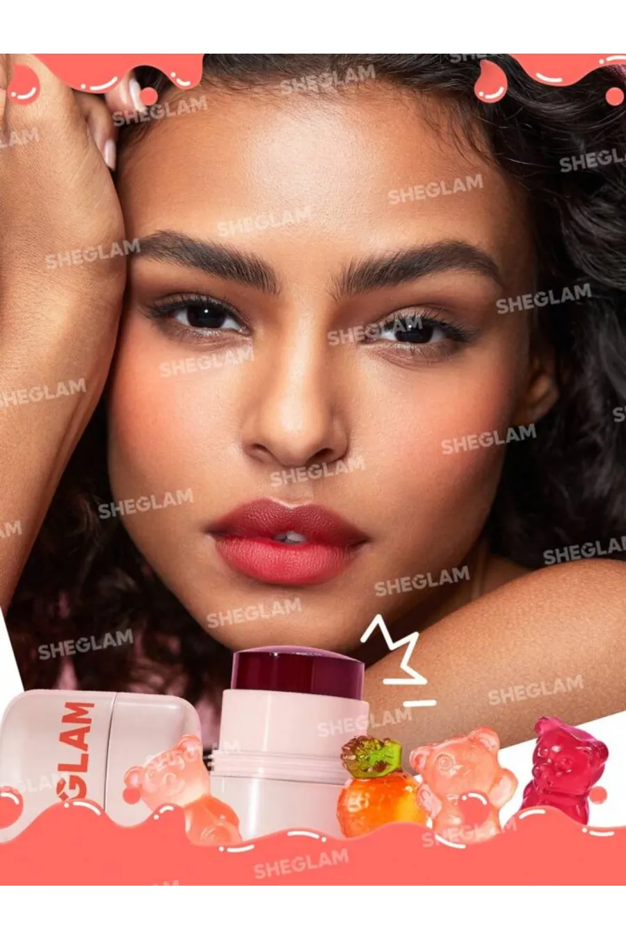 فرمول هوشمند تینت ژله‌ای لب و گونه رنگ Coucou شیگلم Sheglam برای طراوت پوست