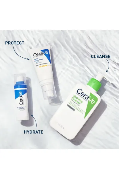  تصویر 4 : شوینده کرمی آبرسان سراوی Hydrating Cleanser مناسب پوست نرمال تا خشک 473ml سراوی CeraVe 