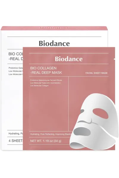 خرید و قیمت پک ۴ تایی ماسک هیدروژلی کلاژن BioDance  بایودنس اصل