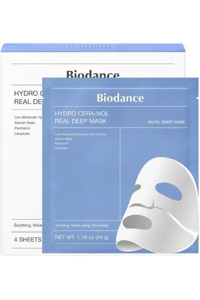 خرید و قیمت پک ۴ تایی ماسک آبرسان و تقویت کننده هیالورونیک BioDance  بایودنس اصل