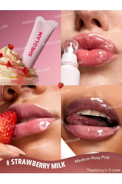  تصویر 2 : Sheglam شیگلم Strawberry Milk لیپ گلاس میوه ای آبرسان  