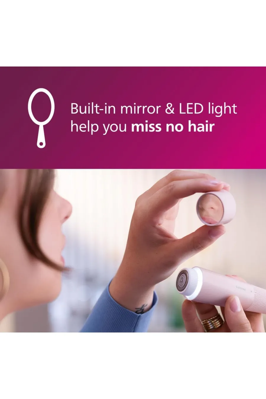 ویژگی‌های شیور صورت فیلیپس Philips با آینه داخلی و چراغ LED